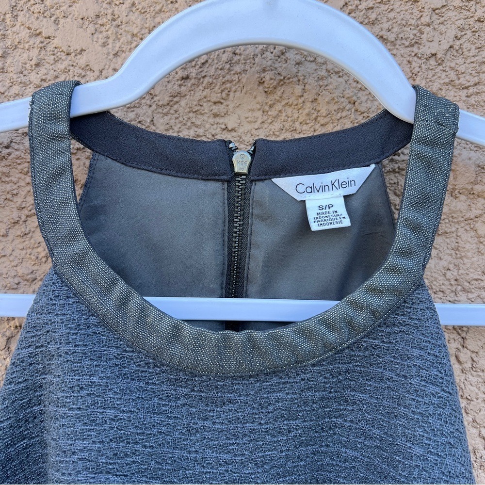 Calvin Klein Womens Sleeveless Shirt Size S‎ Small Gray Light Academia - Picture 3 of 13